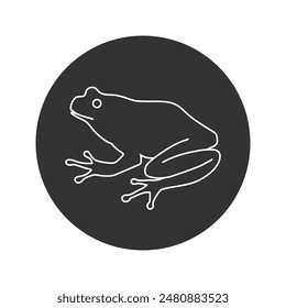Frog line icon silhouette in flat vector