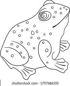 Frog line sketch isolated vector illustration