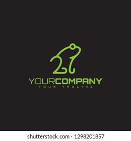 Frog line style design with color green for your business symbol. Technology design flat frog. Vector illustration EPS.8 EPS.10