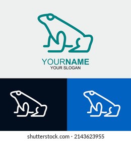 Ilustración del logotipo de tipo de línea de rana