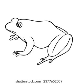 frog line vector illustration,isolated on white background,top view