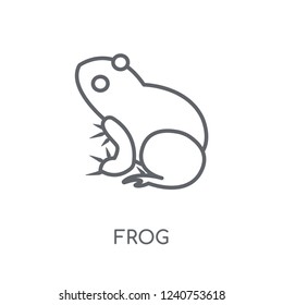 Frog linear icon. Modern outline Frog logo concept on white background from animals collection. Suitable for use on web apps, mobile apps and print media.