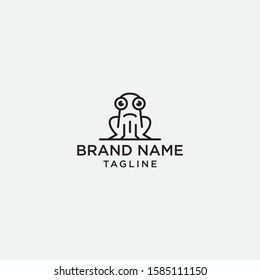 Frog linear Logo Design Vector Symbol Toad
