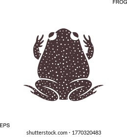 Frog logo. Abstract frog on white background