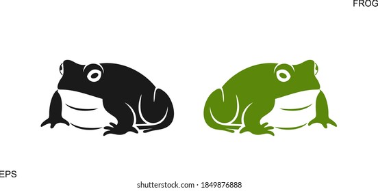 Frog logo. Abstract frog on white background. Bufo Common European Toad
