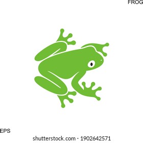 Frog logo. Abstract frog on white background