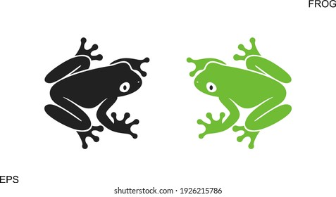 Frog logo. Abstract frog on white background