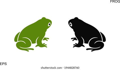 Frog logo. Abstract frog on white background