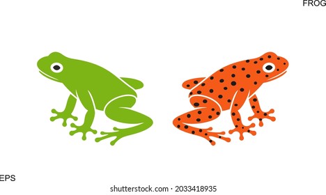 Logo de la rana. Rana abstracta sobre fondo blanco