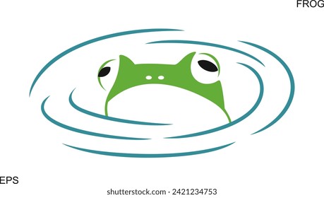 Frog logo. Abstract frog on white background