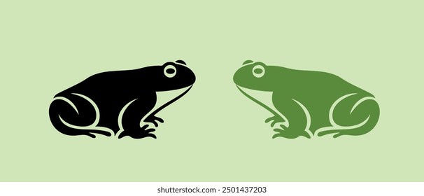 Frog logo. Abstract frog on white background. Bufo Common European Toad