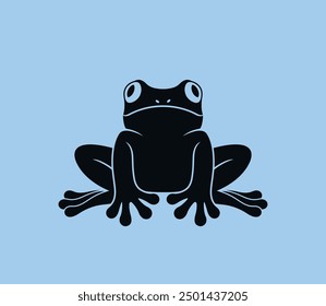 Frog logo. Abstract frog on white background. Bufo Common European Toad