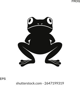 Frog logo. Abstract frog on white background