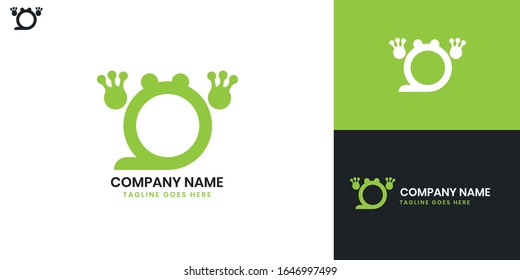 Frog Logo - All elements on this template are editable with vector software