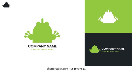 Frog Logo - All elements on this template are editable with vector software