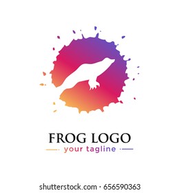 FROG LOGO. animal logo with gradation concept