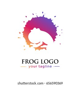 FROG LOGO. animal logo with gradation concept