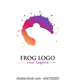 FROG LOGO. animal logo with gradation concept