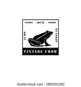 a frog logo badge with retro and vintage style for old and classic lovers