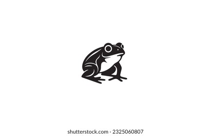 frog logo black simple flat icon on white background