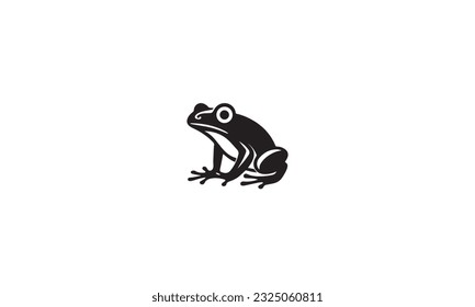 frog logo black simple flat icon on white background