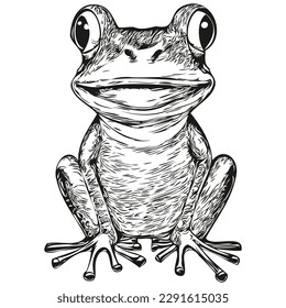 frog logo  black   white illustration hand drawing toad
