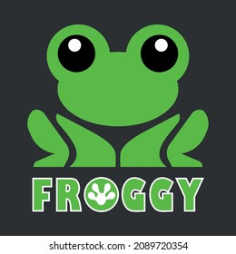 frog logo with a charming green color suitable for company logo