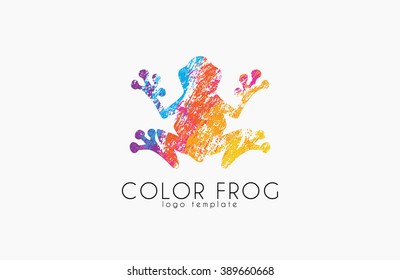 Frog logo. Color frog logo. Creative logo design. Animal logo.