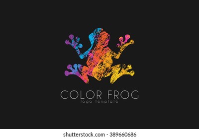 Frog logo. Color frog logo. Creative logo design. Animal logo.