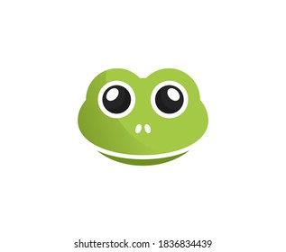 Frog logo cute head vector icon 