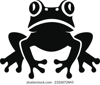 Frog logo design, Frog badge emblem vector icon, Vector illustration 16