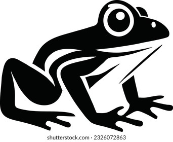 Frog logo design, Frog badge emblem vector icon, Vector illustration 4