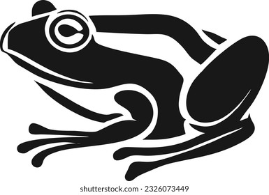 Frog logo design, Frog badge emblem vector icon, Vector illustration 19