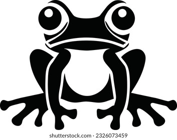 Frog logo design, Frog badge emblem vector icon, Vector illustration 26