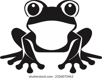 Frog logo design, Frog badge emblem vector icon, Vector illustration 23
