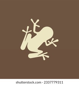 Frog logo design concept. Simple frog silhouette logo template. Animal logo template