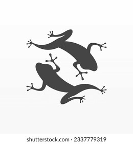 Frog logo design concept. Simple frog silhouette logo template. Animal logo template