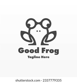 Frog logo design concept. Simple frog silhouette logo template. Animal logo template