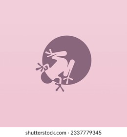 Frog logo design concept. Simple frog silhouette logo template. Animal logo template