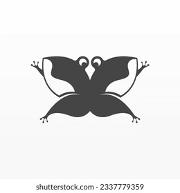 Frog logo design concept. Simple frog silhouette logo template. Animal logo template