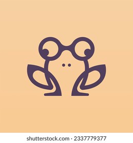 Frog logo design concept. Simple frog silhouette logo template. Animal logo template