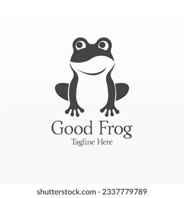 Frog logo design concept. Simple frog silhouette logo template. Animal logo template