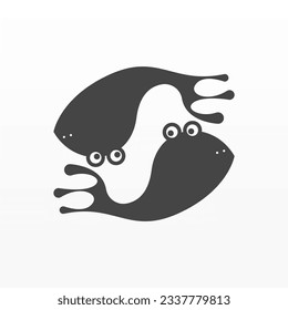 Frog logo design concept. Simple frog silhouette logo template. Animal logo template
