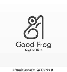 Frog logo design concept. Simple frog silhouette logo template. Animal logo template