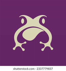 Frog logo design concept. Simple frog silhouette logo template. Animal logo template