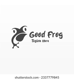 Frog logo design concept. Simple frog silhouette logo template. Animal logo template