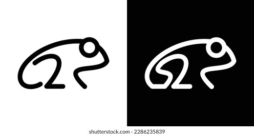 frog logo design line icon vector illustration