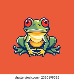 Frog logo design template. Vector illustration of a frog icon. Logo Design Template