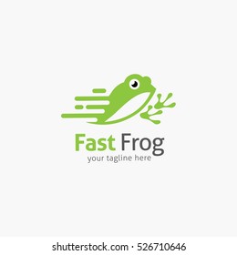 Frog Logo Design Template. Vector Illustration