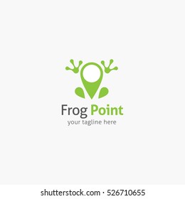 Frog Logo Design Template. Vector Illustration